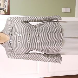 Giorgio armani grey and black couture linen / silk striped suit